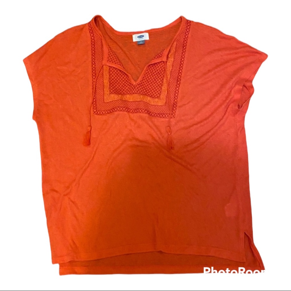 Old Navy orange peasant top